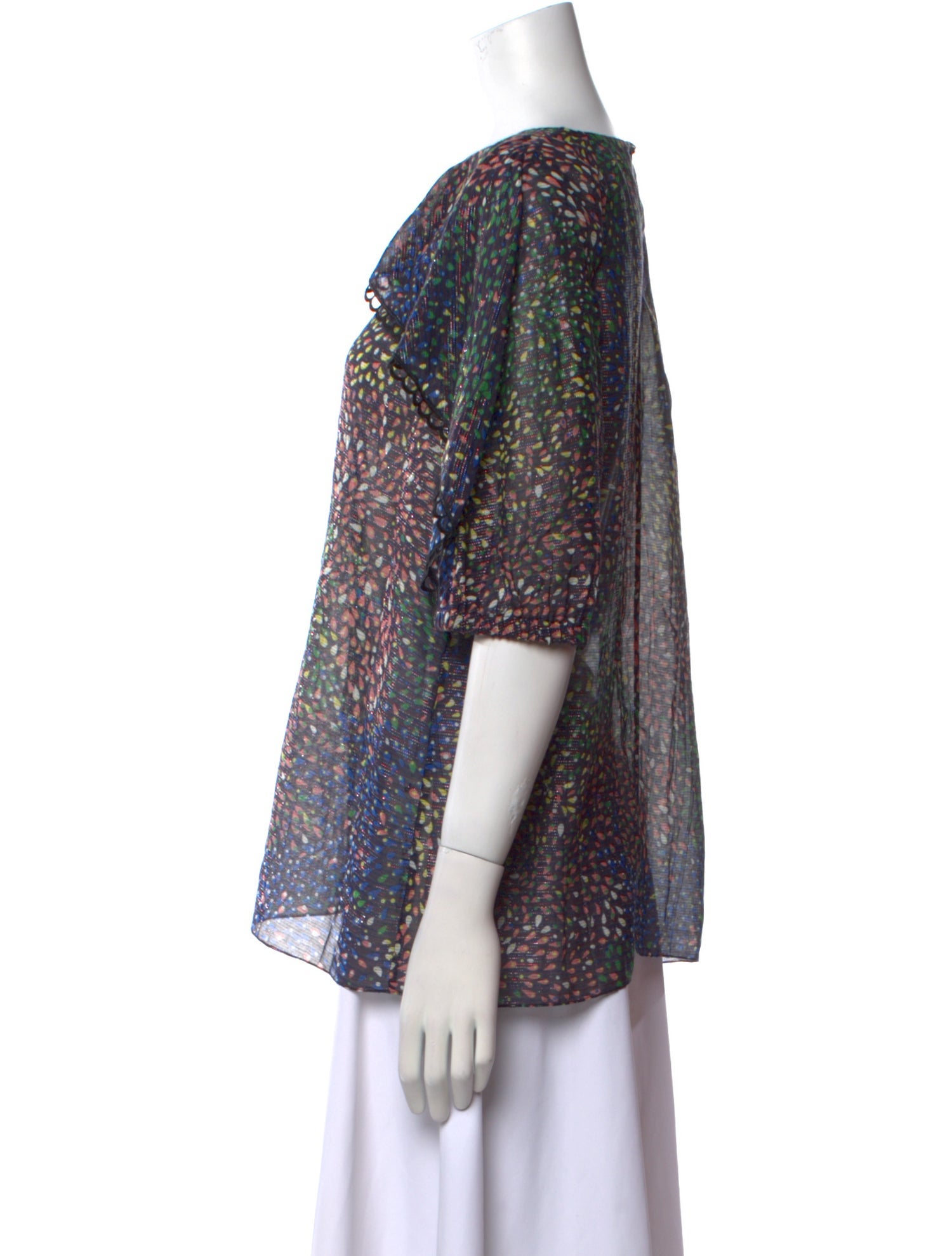 Chloé Printed Bateau Neckline Blouse